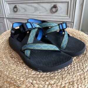 Chaco Women’s Z1 Classic Blue and Green Strap Sandals